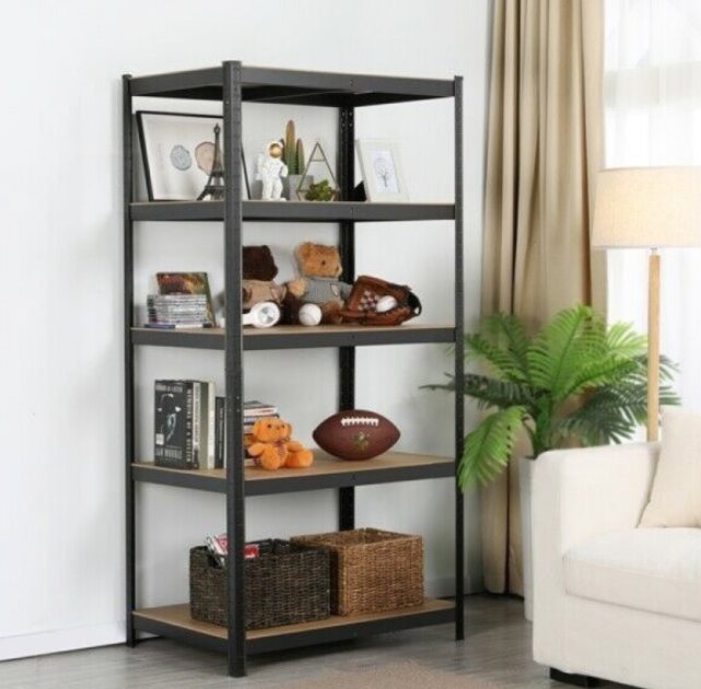 5 Layer Heavy Duty Storage Rack (rectangle shaped) - BAS kuwait Bab Al Saif Black 45 x 90 x 180 cm