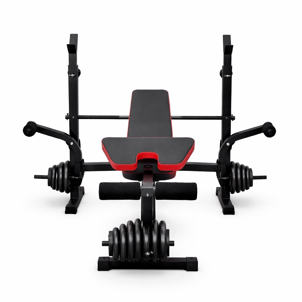 Adjustable Bench Press with Barbell stand I Foldable Multifunctional Fitness Bench - BAS Kuwait Bab Al Saif
