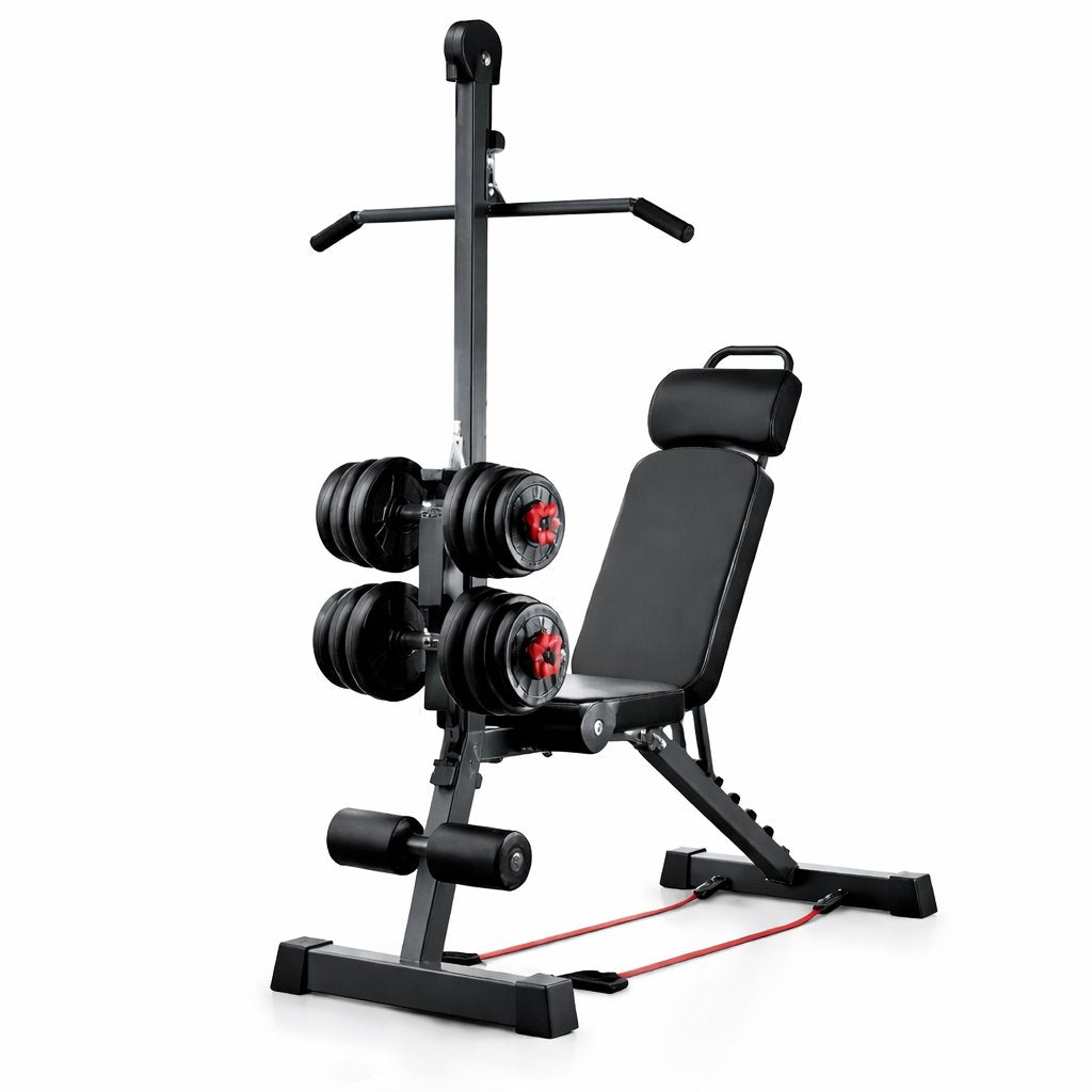 Adjustable Gym Bench with Bar lifting weights - BAS Kuwait Bab Al Saif
