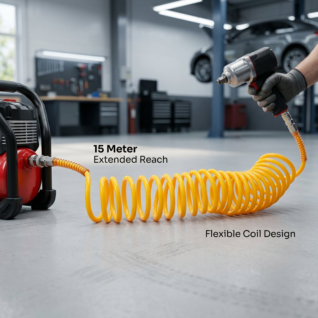 Air Hose 15 meter for Compressors Dingqi Brand - BAS Kuwait Bab Al Saif