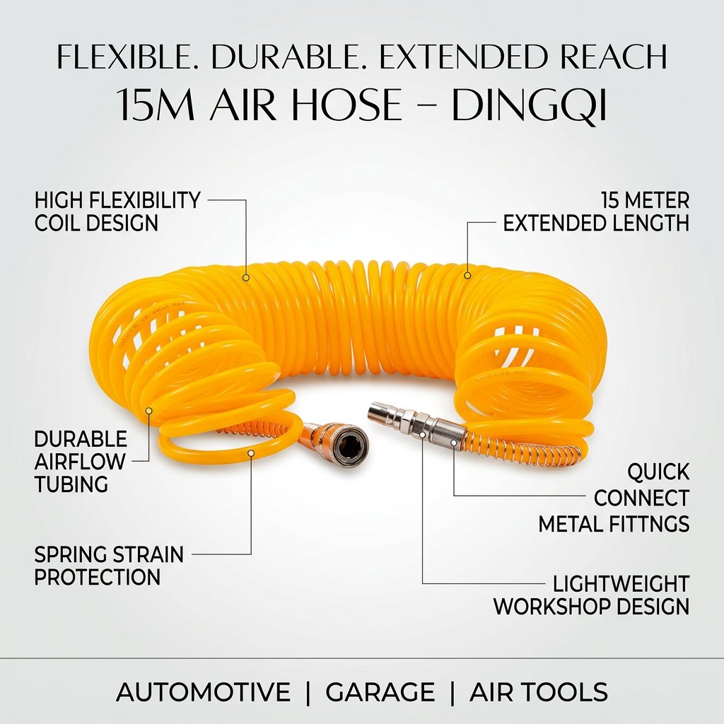 Air Hose 15 meter for Compressors Dingqi Brand - BAS Kuwait Bab Al Saif