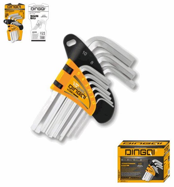 Allen Hex Key Medium 9pcs Set DINGQI BRAND - BAS Kuwait Bab Al Saif Standard Standard