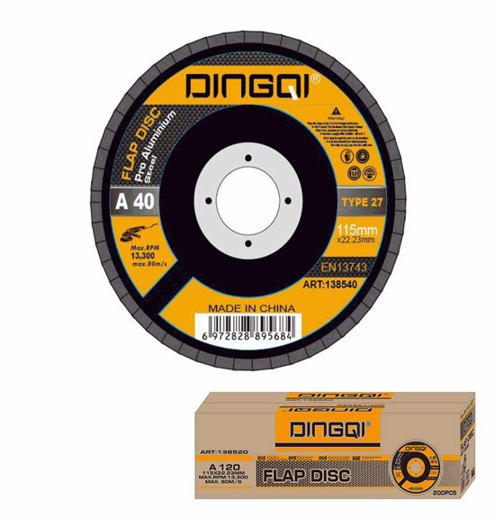 Aluminium Oxide Flap Disc (Fibre backing) DINGQI Brand - BAS Kuwait Bab Al Saif Standard Standard