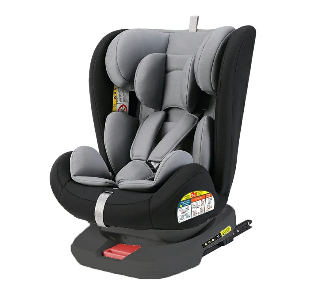 Baby Car Seat ISOFIX Recliner I Rotating Car Seat Head height adjustable for Child - BAS Kuwait Bab Al Saif Grey Standard