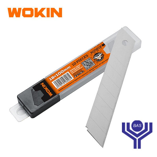 blade set 18 x 100mm ( 10PCS ) Wokin Brand - BAS Kuwait Bab Al Saif Standard 18 X 100 Mm