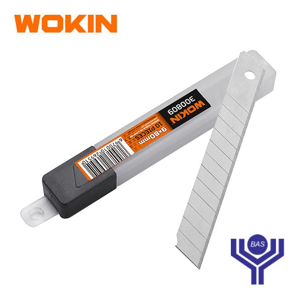 Blade set 9 x 80 x 0.4mm ( 10PCS ) Wokin Brand - BAS Kuwait Bab Al Saif Standard 9 X 80Mm