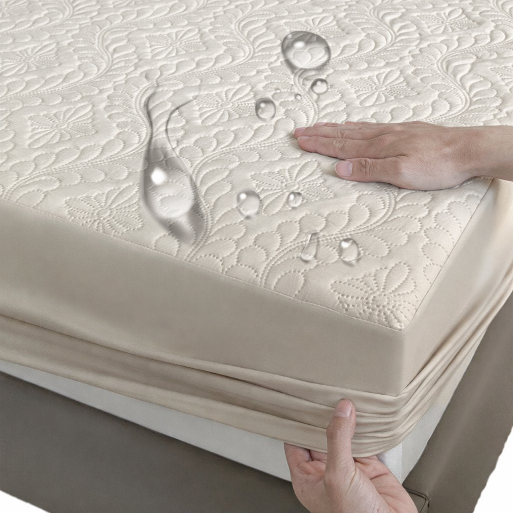 Breathable Bamboo Fabric Mattress protection I Quilted Waterproof Mattress Cover - BAS Kuwait Bab Al Saif