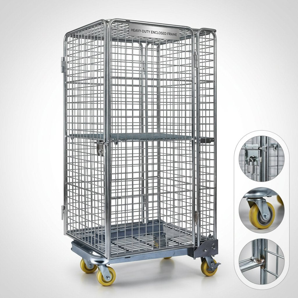 Cage Trolley / Roll Container with Door 500 kg - BAS Kuwait Bab Al Saif