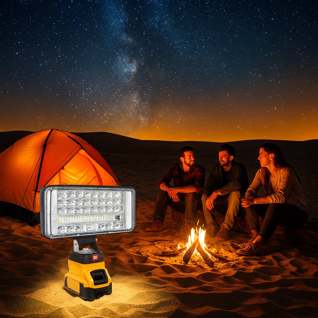 Camping Flashlight Portable Outdoor Rechargeable Batteries Cordless Torch LED Light With 2 Batteries - BAS Kuwait Bab Al Saif