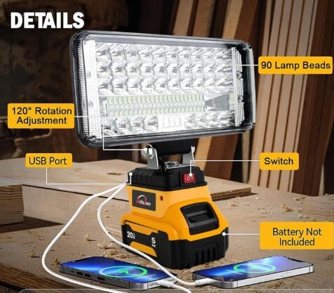 Camping Flashlight Portable Outdoor Rechargeable Batteries Cordless Torch LED Light With 2 Batteries - BAS Kuwait Bab Al Saif