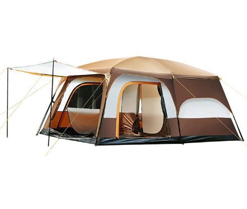 Camping Tent (Big) 8 to 12 people - BAS Kuwait Bab Al Saif Brown 380 X 260 X 200 Cm