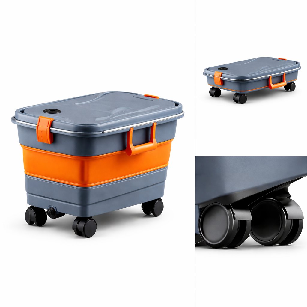 Car Cleaning Storage Bucket With Wheels Adjustable - BAS Kuwait Bab Al Saif