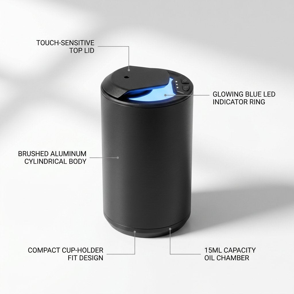 Car Oil Diffuser Aluminum Portable 15ml - BAS Kuwait Bab Al Saif
