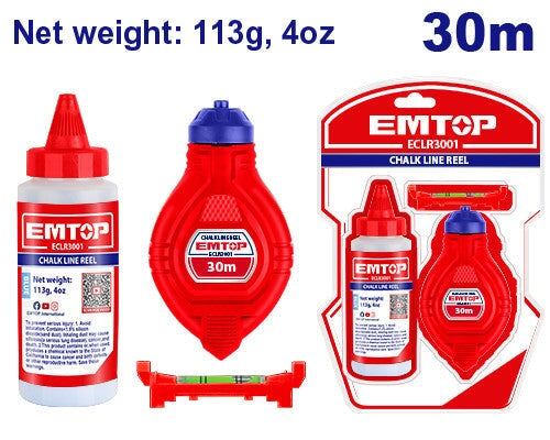 Chalk Line Reel 30 meter EMTOP BRAND - BAS Kuwait Bab Al Saif Standard Standard