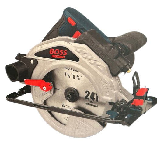 Circular Saw Machine with Laser 1750W Boss Brand - BAS Kuwait Bab Al Saif Red Standard