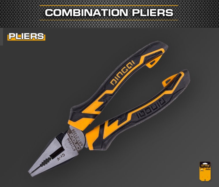 Combination Pliers Professional 8" Inch Black Nickel Insulated Function DINGQI BRAND - BAS Kuwait Bab Al Saif Standard Standard