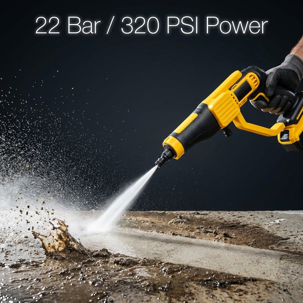 Cordless Car Washer / High Pressure Washer 20 V with 2 batteries - BAS Kuwait Bab Al Saif