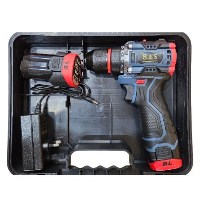 Cordless Drill 16v with 2 batteries , Brushless Motor - BAS Kuwait Bab Al Saif Blue Standard