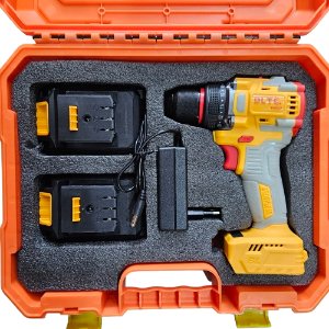 Cordless drill 20v with 2 batteries Heavy duty - BAS Kuwait Bab Al Saif Yellow Standard