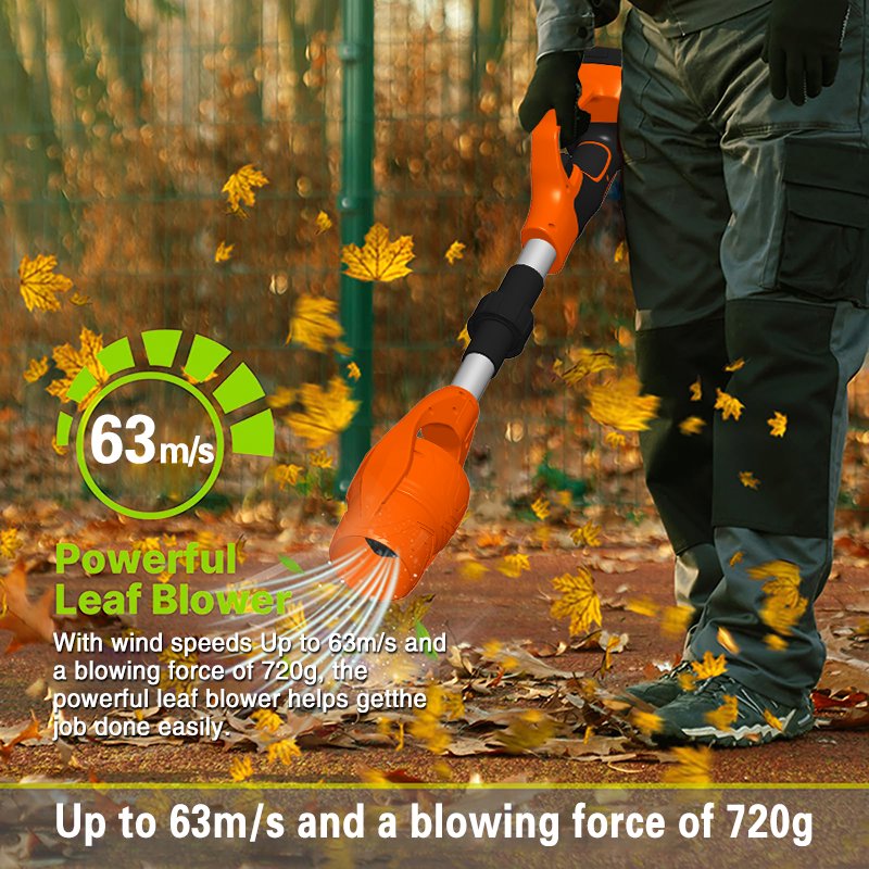 Cordless Electric Leaf Blower Foldable 400W – Portable 21V Battery Air Blower for Lawn, Garden, Snow & Leaf Cleaning - BAS Kuwait Bab Al Saif