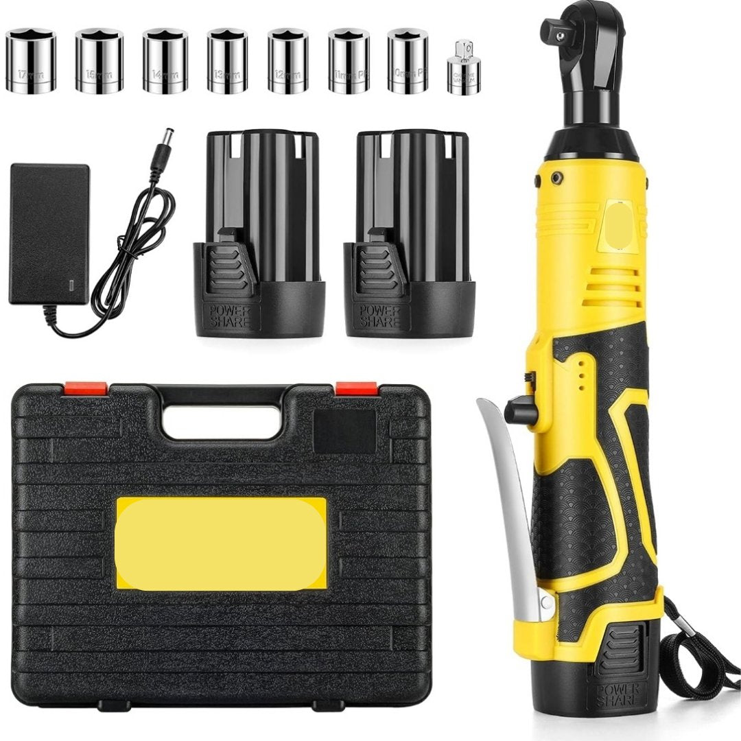 Cordless Ratchet Wrench 42V with 2 batteries - BAS Kuwait Bab Al Saif Yellow Standard