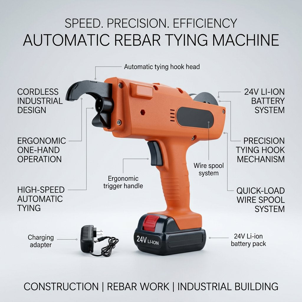 Cordless Rebar Tying Machine with 2 batteries I Automatic Rebar tool - BAS Kuwait Bab Al Saif