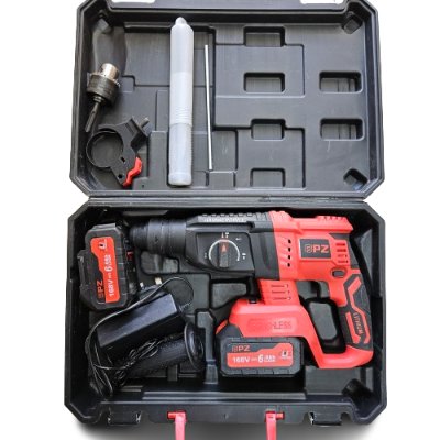Cordless Rotary Hammer 20 V with 2 batteries - BAS Kuwait Bab Al Saif Red Standard