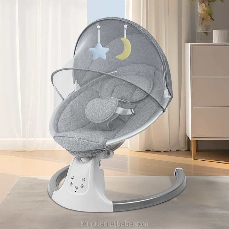 Electric Baby Swing Rocking Chair with Bluetooth Music, Timer & Mosquito Net - BAS Kuwait Baby Rocking Chair BAS