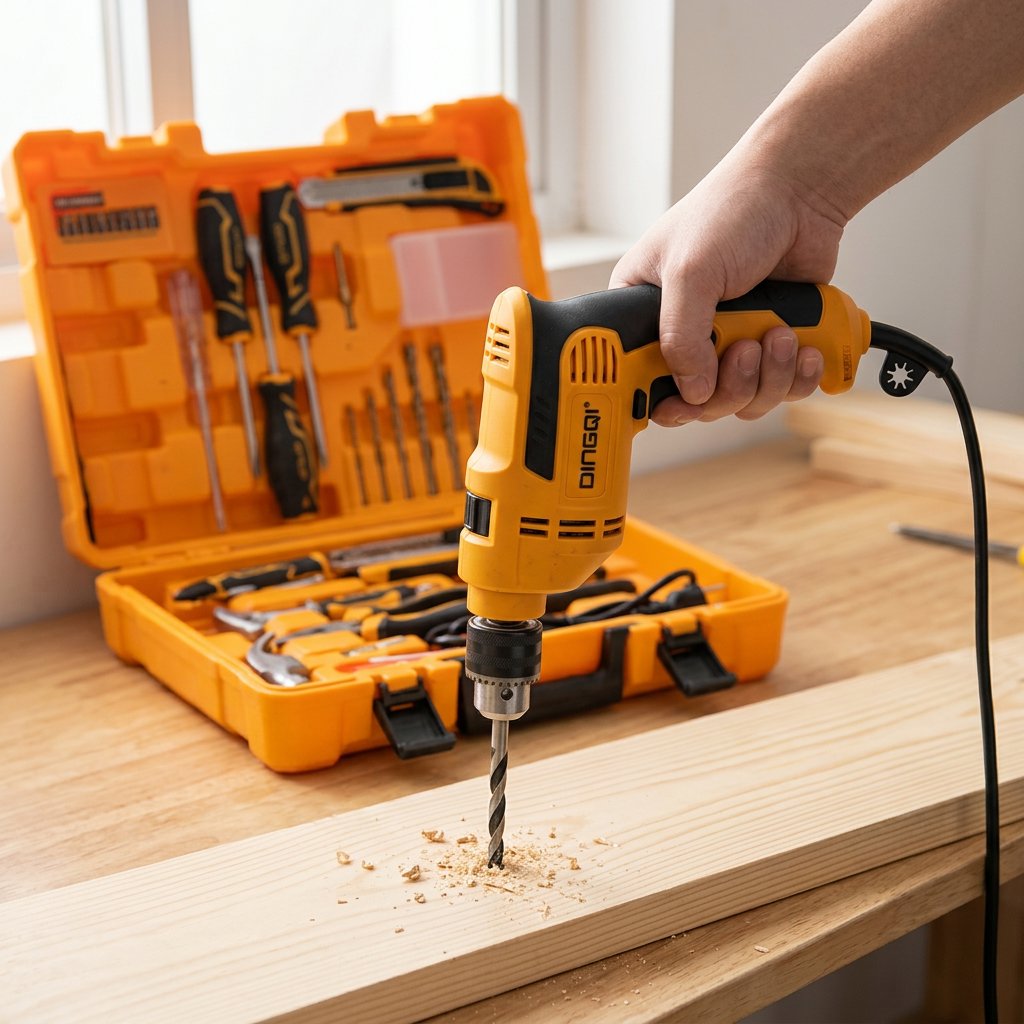 Electric Drill 710W with Tools Set 44pc Dingqi Brand - BAS Kuwait Bab Al Saif