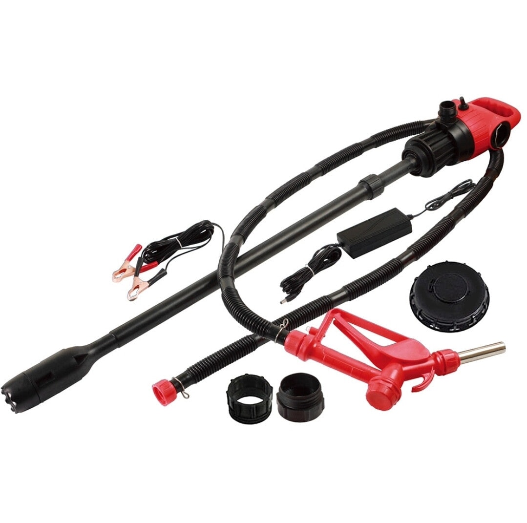 Electric Drum Pump Red for Diesel, Petrol, Antifreeze, Light Oils - BAS Kuwait Bab Al Saif Standard Standard