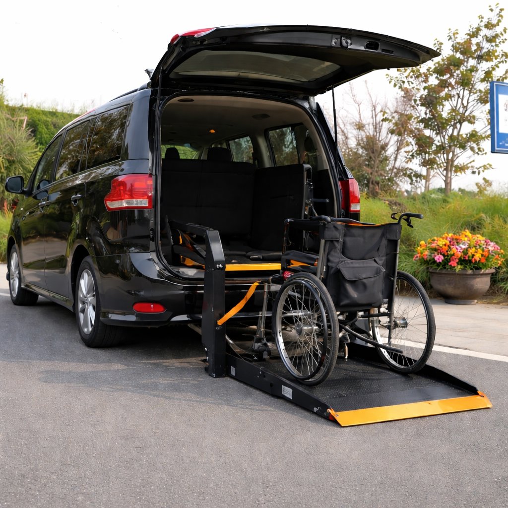 Electric Lift Wheelchair Automatic Platform Foldable - Fits Cars Van And Truck - BAS Kuwait Bab Al Saif