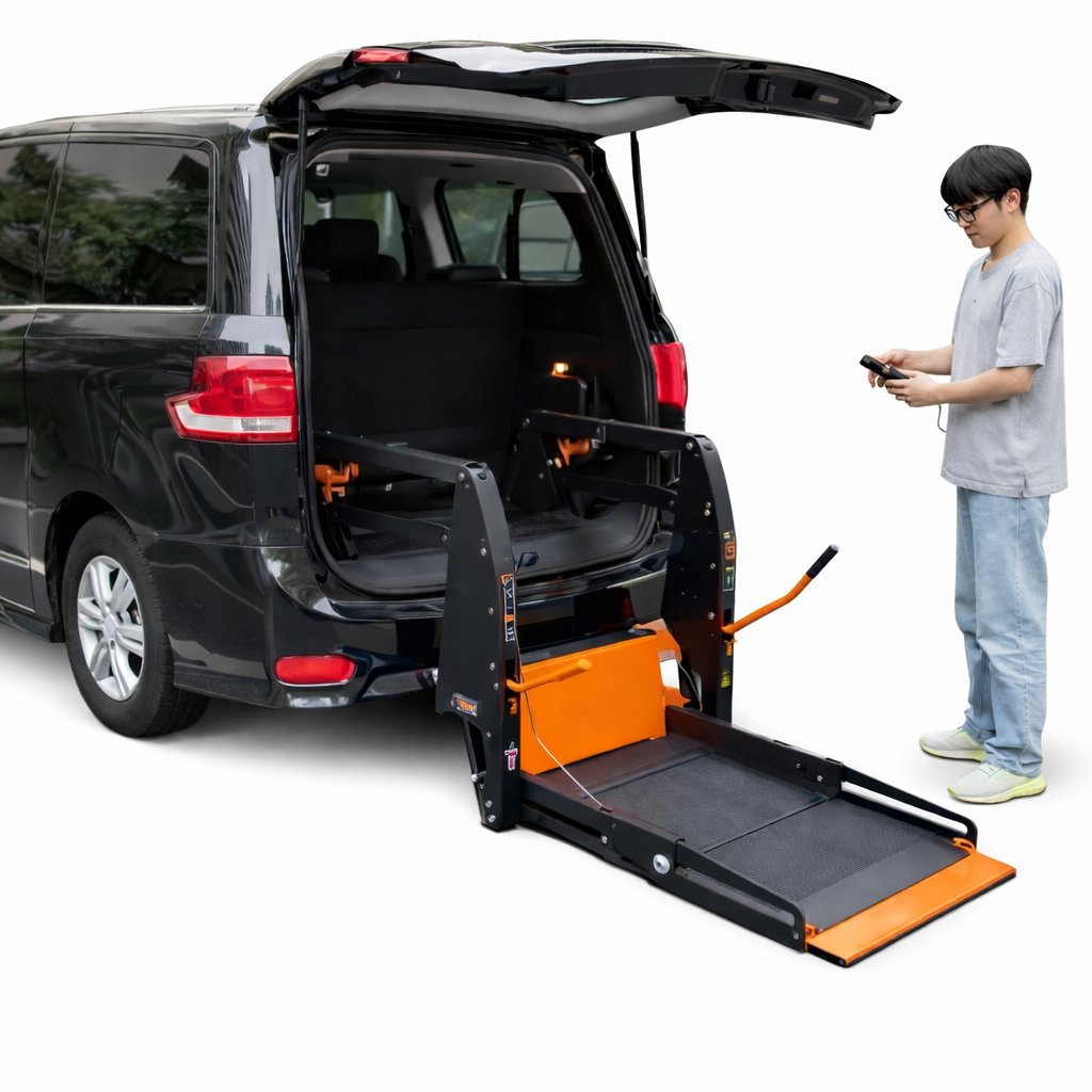Electric Lift Wheelchair Automatic Platform Foldable - Fits Cars Van And Truck - BAS Kuwait Bab Al Saif