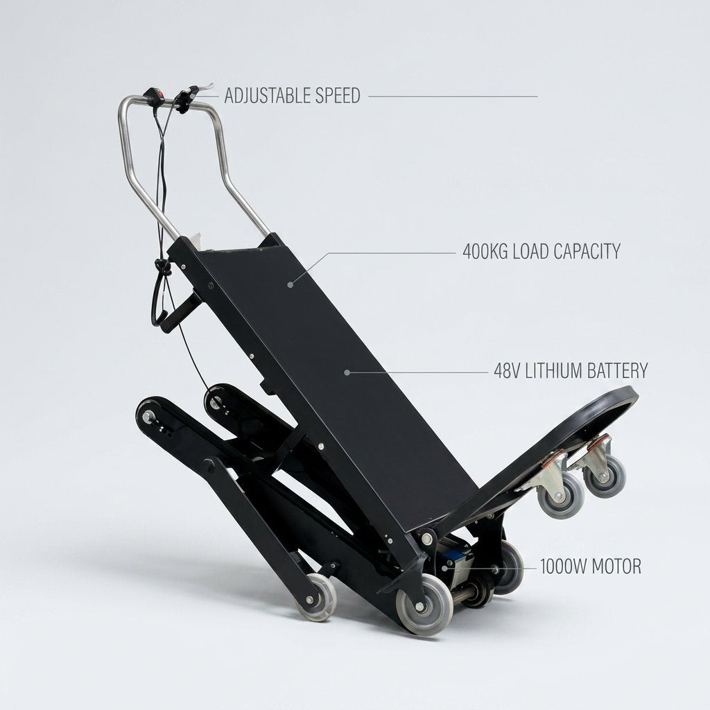 Electric stair climber trolley 400 kg capacity | Stair transport trolley - BAS Kuwait Bab Al Saif