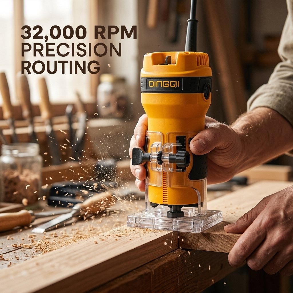 Electric Trimmer Router Machine Corded Wood Carving 220V 500W DINGQI BRAND - BAS Kuwait Bab Al Saif