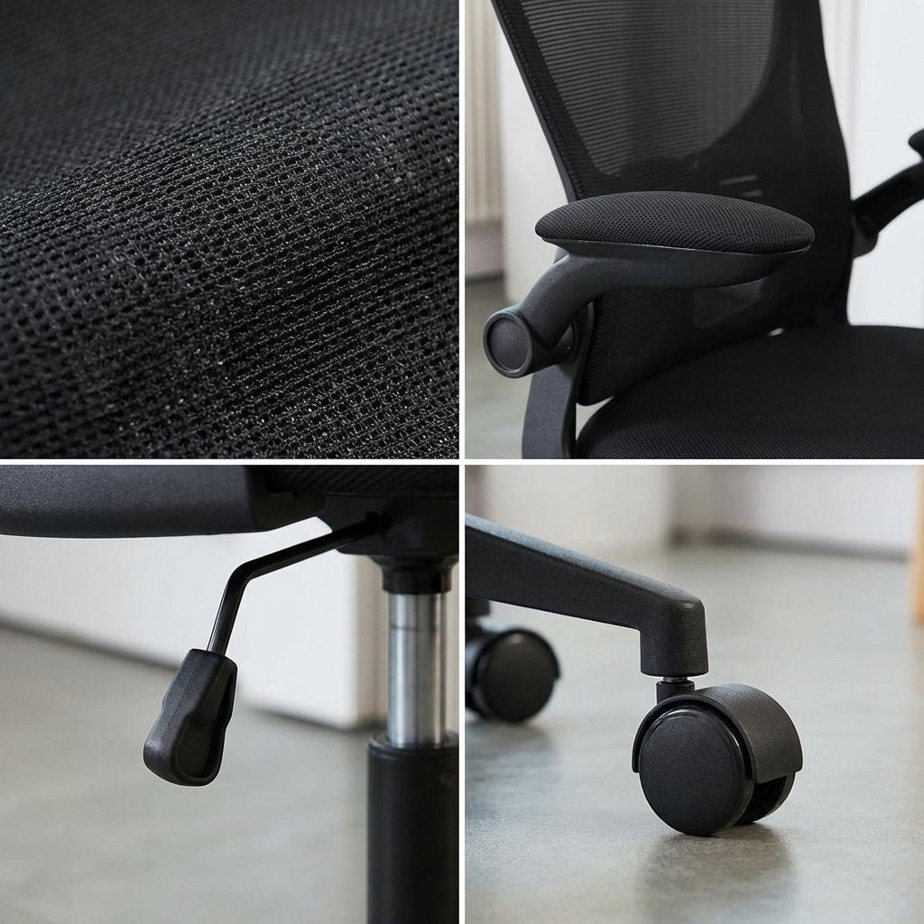 Ergonomic Office Chair with Adjustable Height & Lumbar Support — Breathable Mesh Back, High-Density Foam Seat, 360° Swivel | Home & Office Bab Al Saif