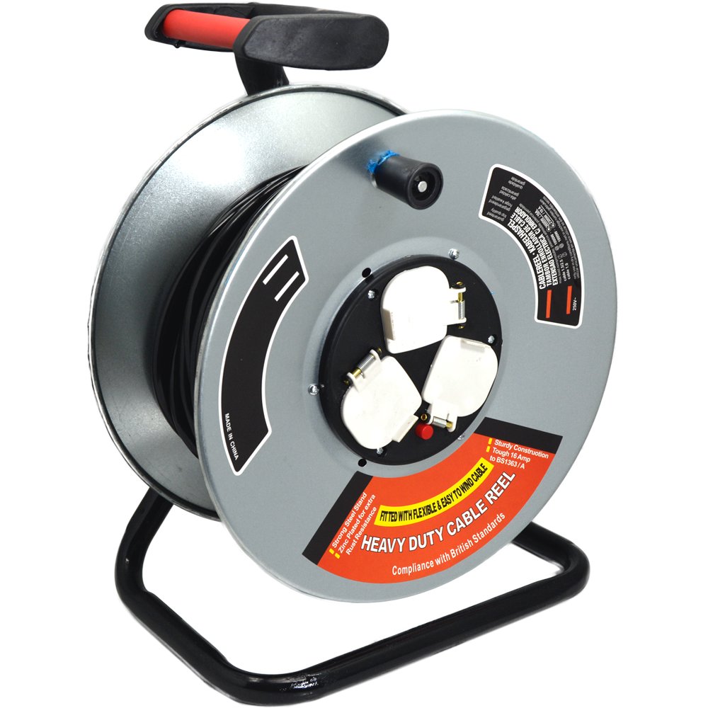 Extension Cord reel 25 meter / 50 meter - BAS Kuwait BAS Standard 25 Meter