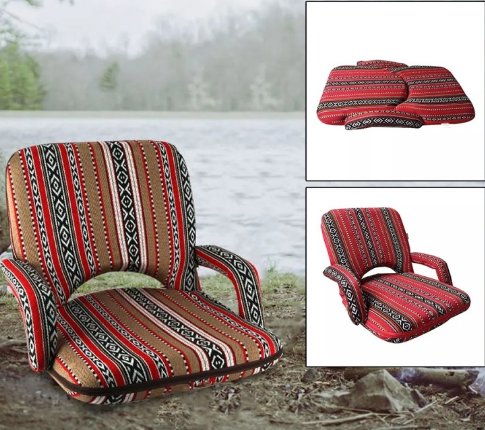 Foldable Chair with Armrest - BAS Kuwait Bab Al Saif Red 92 × 62 × 9 cm