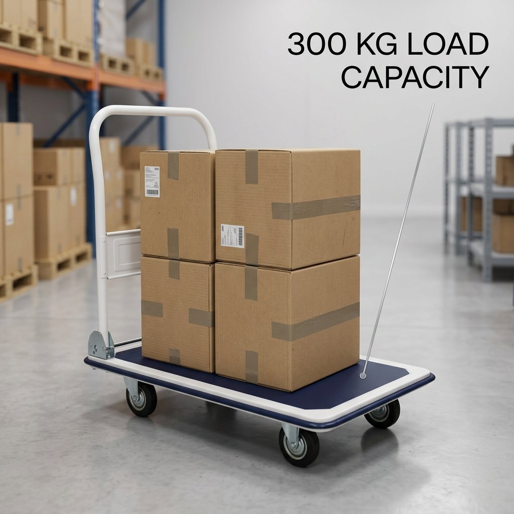 Foldable Hand Trolley 300 Kg Reinforced Steel - BAS Kuwait Bab Al Saif