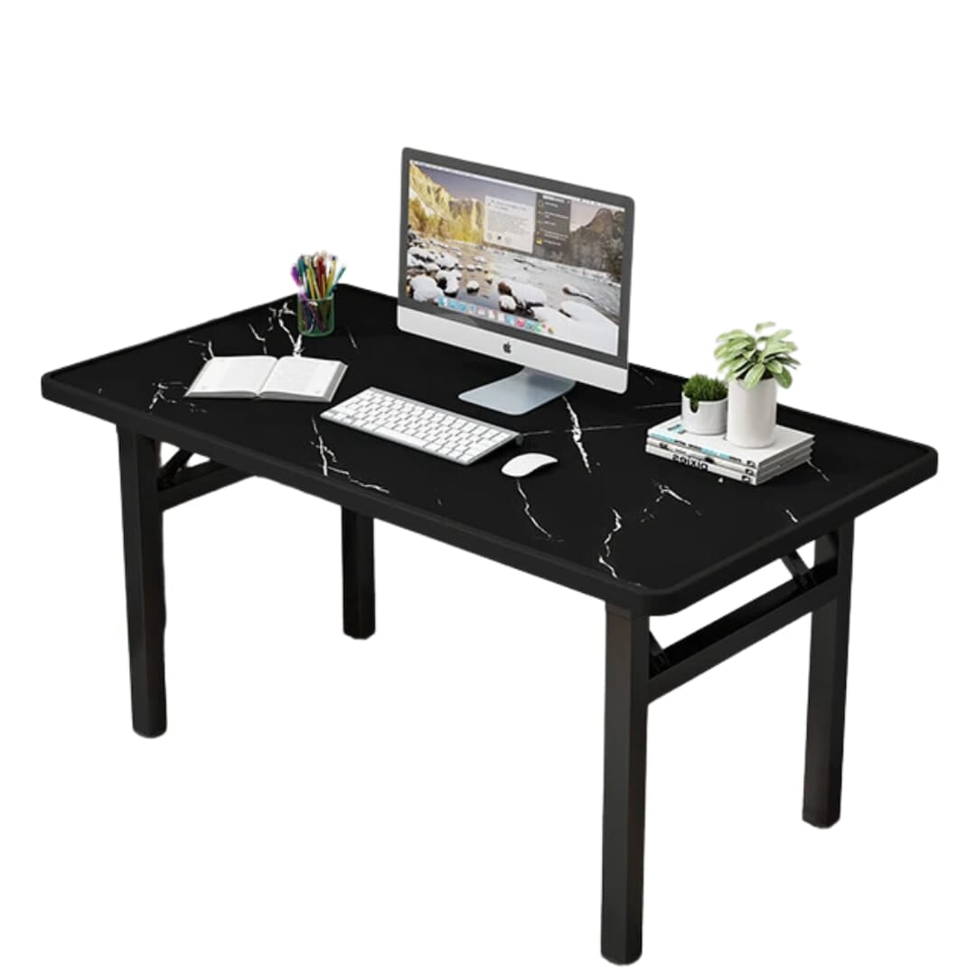 Folding Table Desk for Home or Office use I Study table I Dining table - BAS Kuwait Bab Al Saif Black 120 × 60 × 75 cm