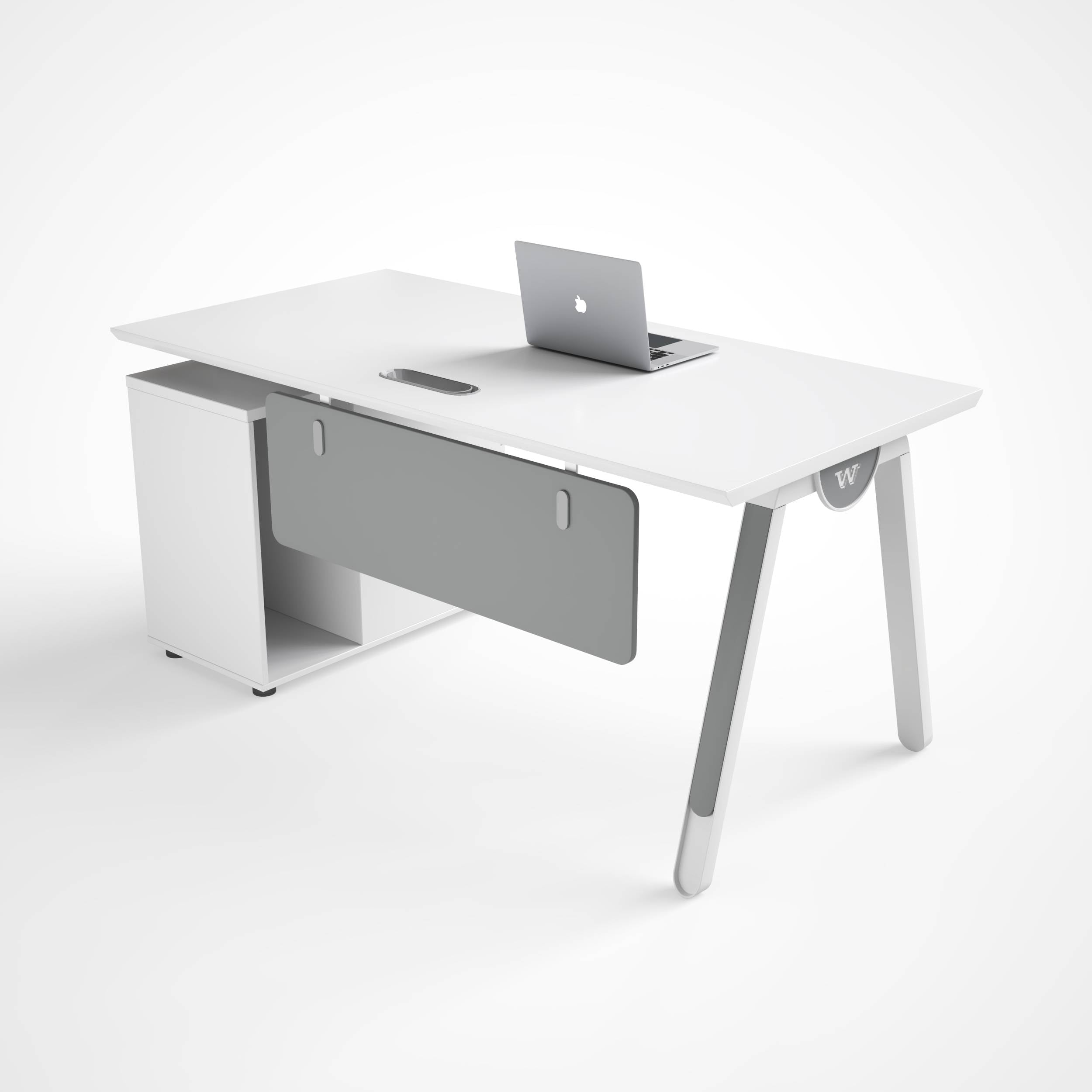 Folding Table Desk for Office - Modern Office Workstation Desk with Mobile Drawer Cabinet - BAS Kuwait Bab Al Saif