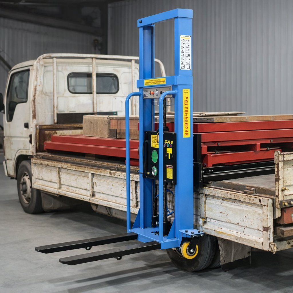 Forklift 1 Ton 1.6 Meter I Stacker Truck with Auto Lift - BAS Kuwait Bab Al Saif