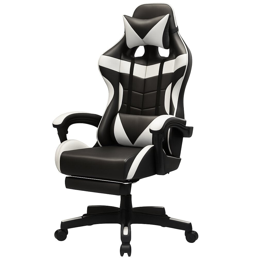 Gaming Chair with Foot rest - BAS Kuwait Bab Al Saif Black Standard