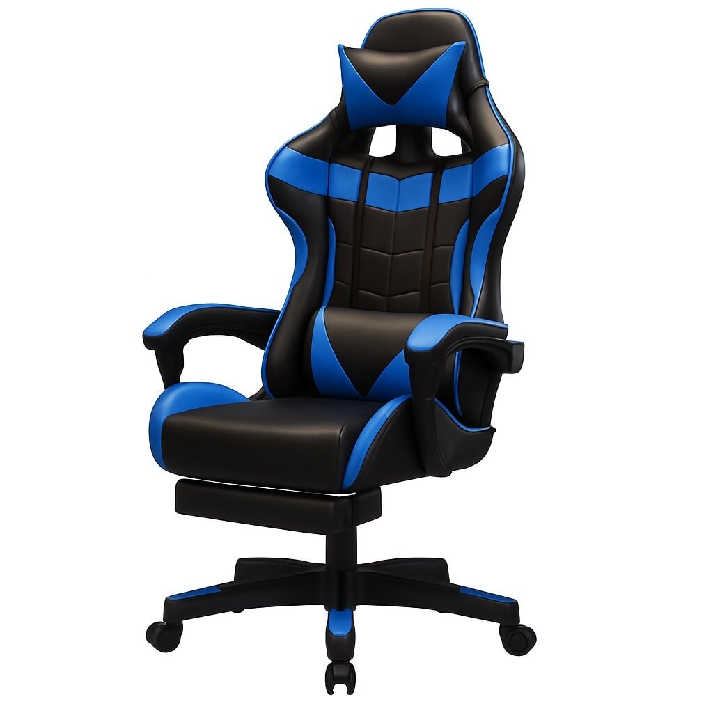 Gaming Chair with Foot rest - BAS Kuwait Bab Al Saif Blue Standard