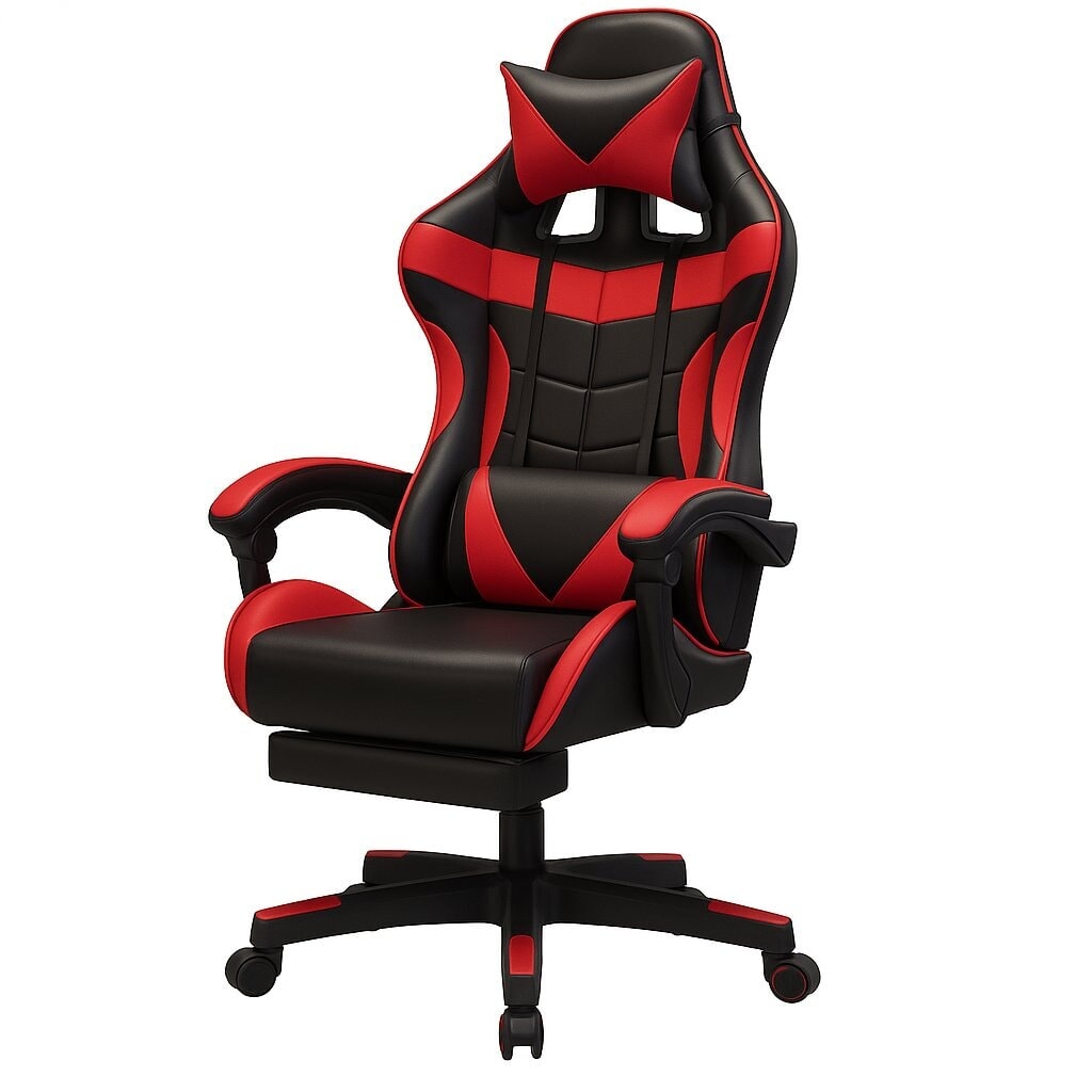 Gaming Chair with Foot rest - BAS Kuwait Bab Al Saif Red Standard
