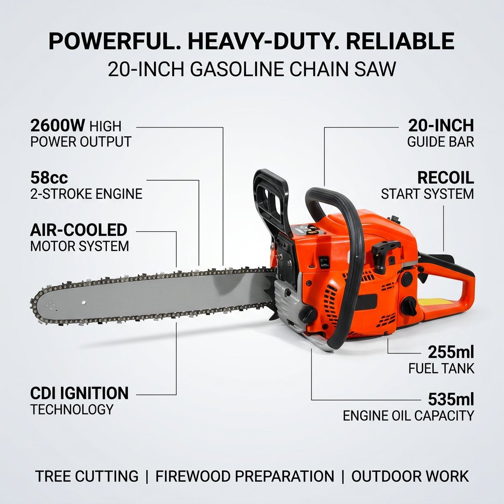 Gasoline Chain Saw 20" - BAS Kuwait Bab Al Saif