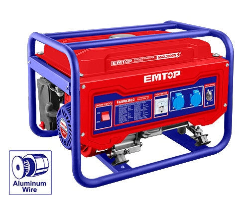 Gasoline Generator 2800W EMTOP BRAND - BAS Kuwait Bab Al Saif Red Standard