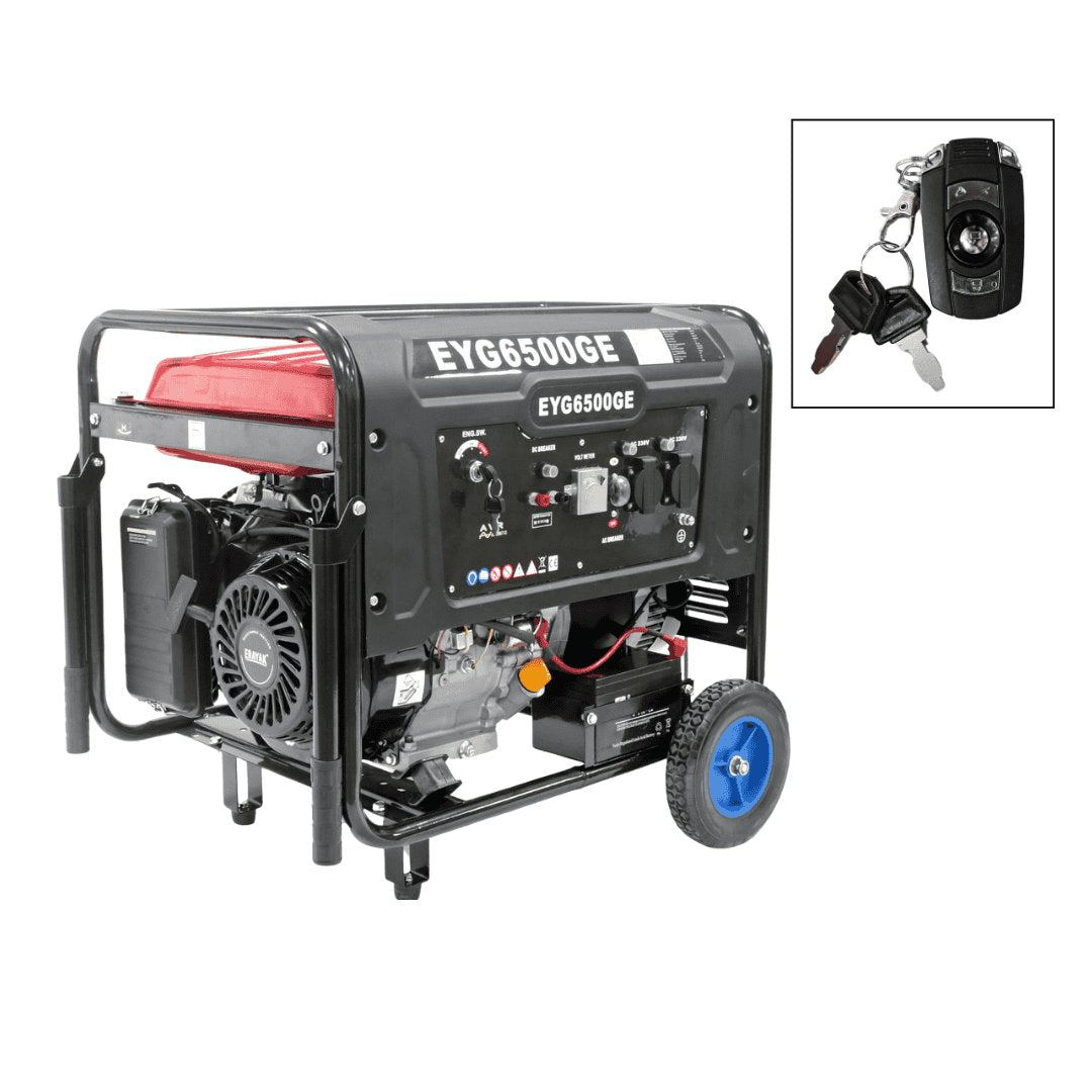 Gasoline Generator 5500W/5000W with Remote Start, AVR, Overload Protection & Electric Starter - BAS Kuwait Bab Al Saif Red EYG6500GE