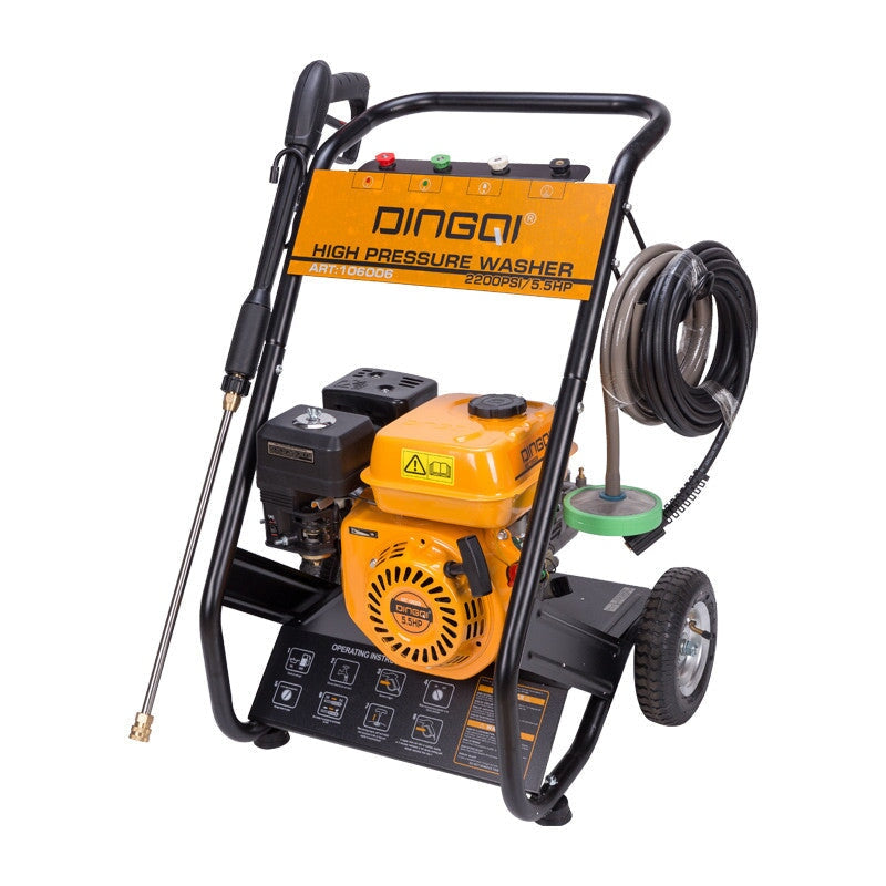 Gasoline High Pressure Washer 5.5HP 150 Bar DINGQI BRAND - BAS Kuwait Bab Al Saif Orange Standard