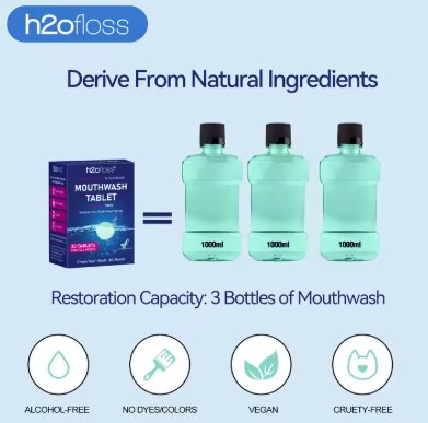 H20Floss Oral Care Mouthwash Tablets - BAS Kuwait Bab Al Saif
