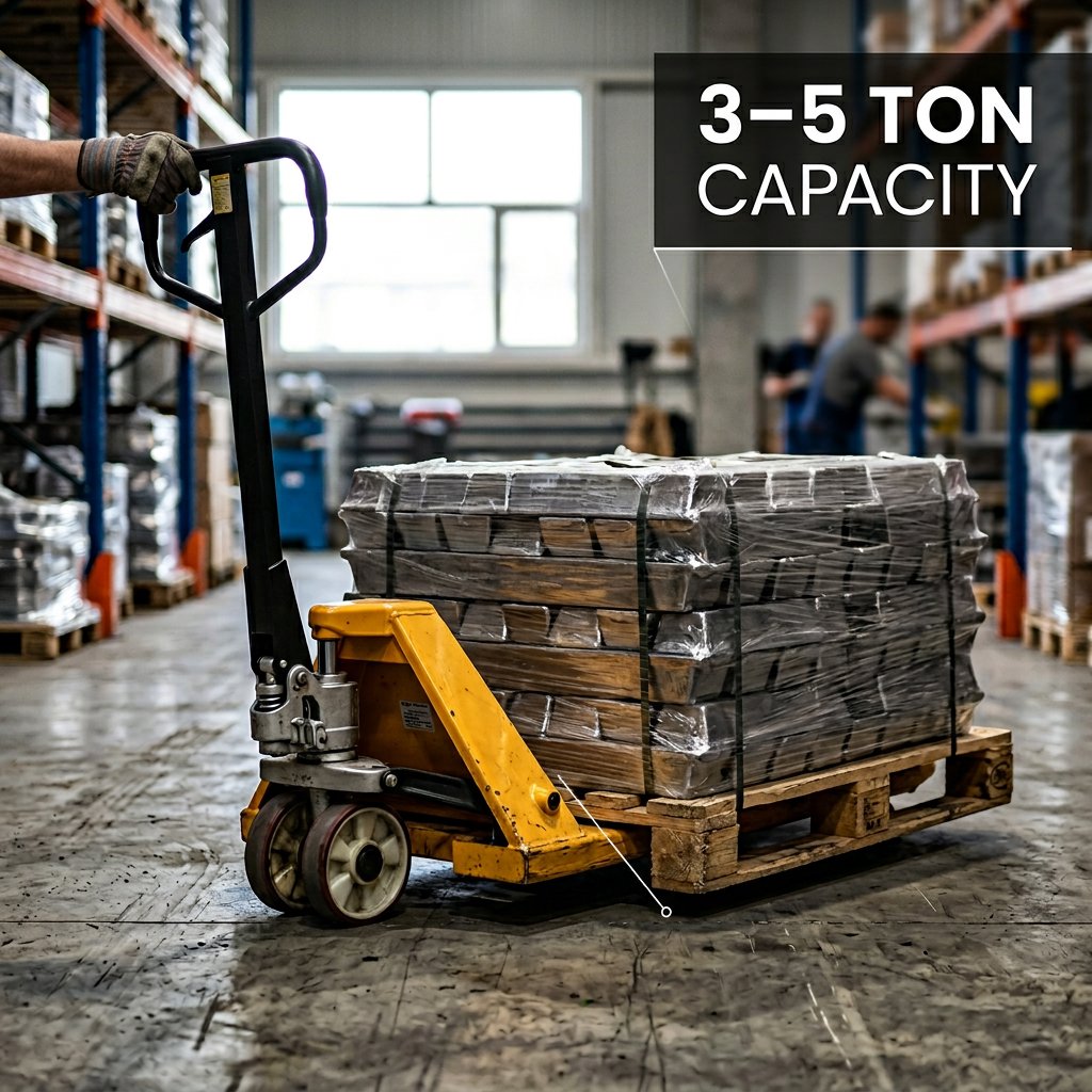 Hand Truck Pallet Jack (Wide) 3,4,5 ton - BAS Kuwait Bab Al Saif